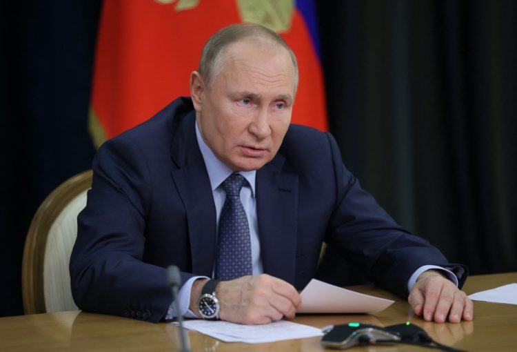 Russian President Vladimir Putin chairs a meeting on economic issues via a video link in Sochi, Russia December 7, 2021. Sputnik/Mikhail Metzel/Pool via REUTERS/Files