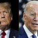 This combination of photos shows former President Donald Trump, left, and President Joe Biden, right. This year’s midterm elections are playing out as a strange continuation of the last presidential race — and a potential preview of the next one. (AP Photo/File)
